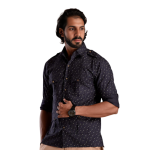 Blueberry Hunting Style Cotton Printed Shirt | Premium Men's Sportswear | Classic Outdoor Design | Comfortable Cotton Fabric | Size 36-44